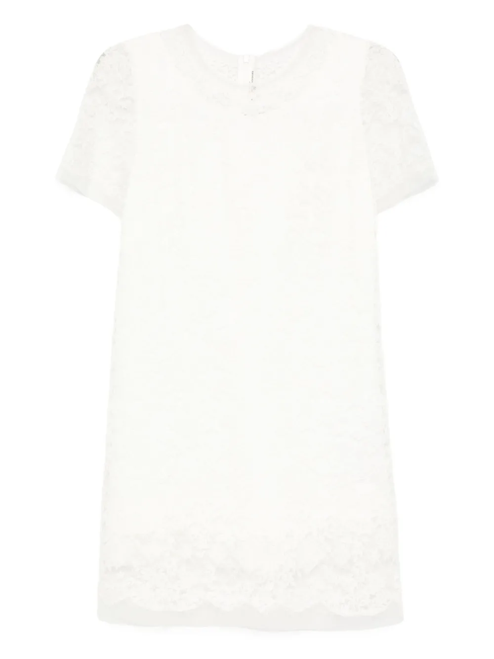 Ermanno Scervino lace-trimmed short-sleeved dress | White | Image 1