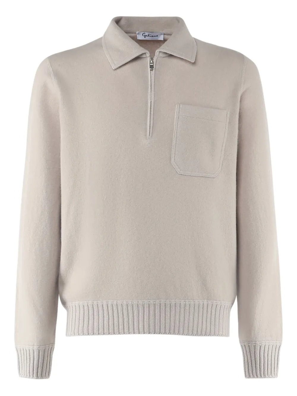 John Galliano half-zip polo shirt - ニュートラル John Galliano half-zip polo shirt - ニュートラル