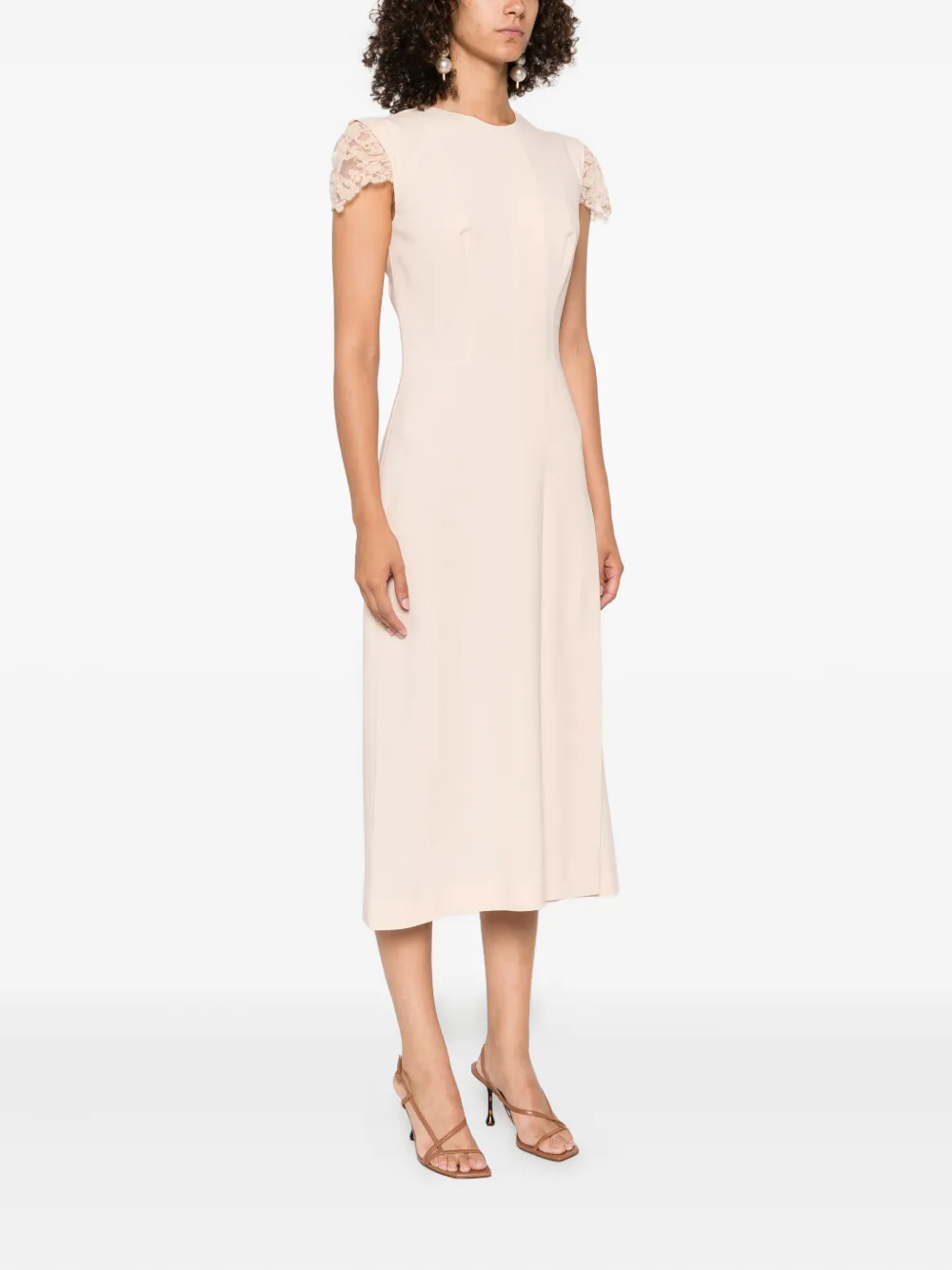 Ermanno Scervino lace-trimmed shift dress Roze