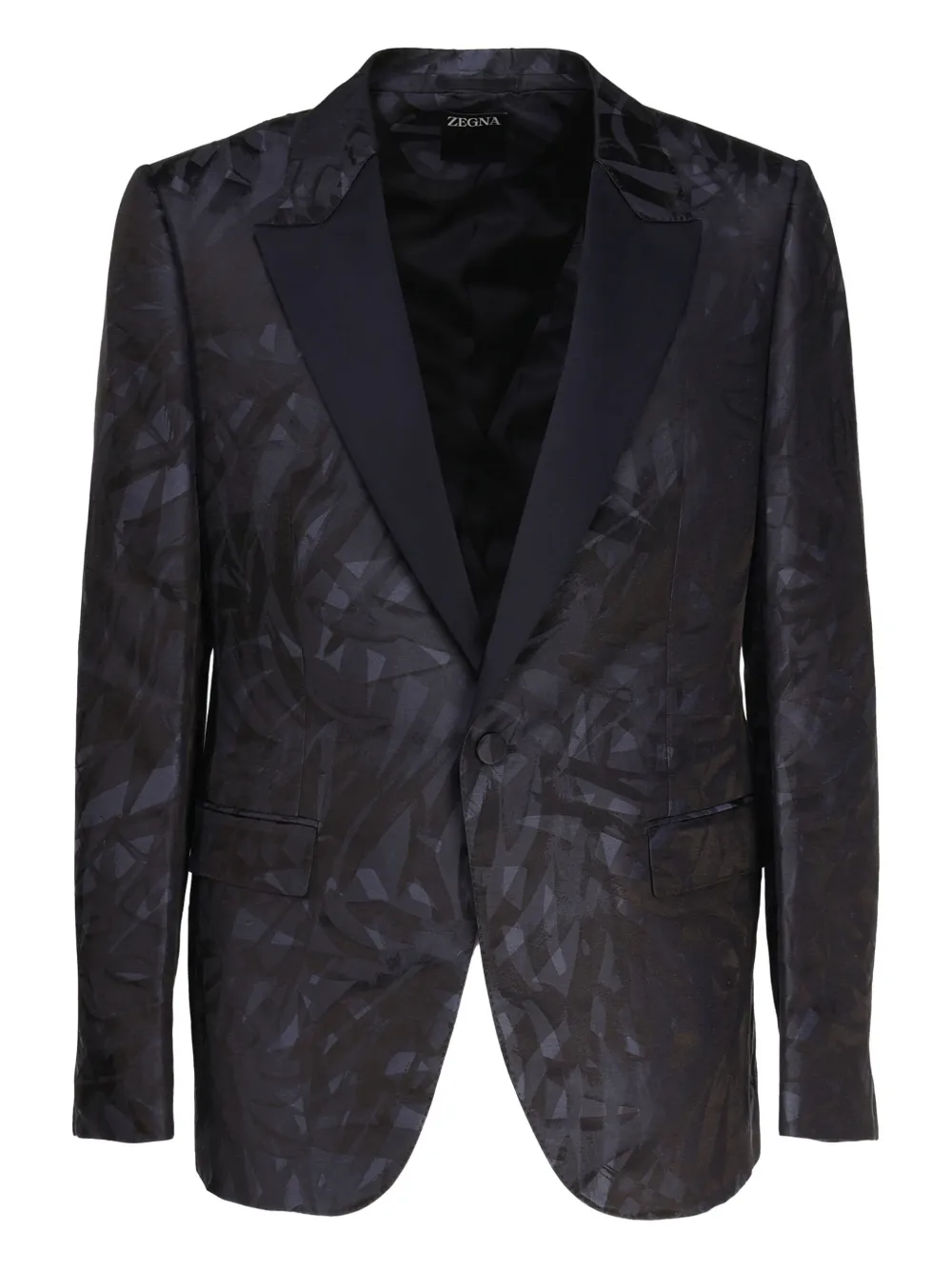Zegna jacquard satin blazer Blauw