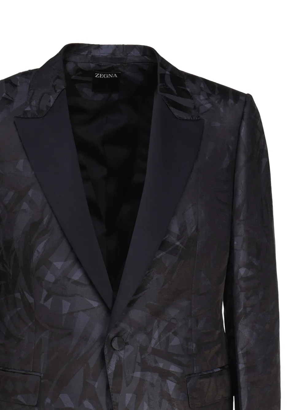 Zegna Satijnen blazer met jacquard Blauw