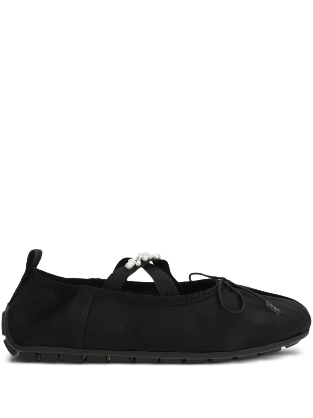Simone Rocha fuax pearl-embellished ballet flats Zwart
