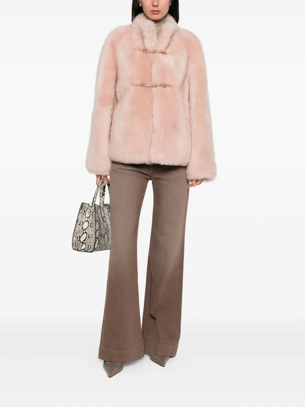 Ermanno Scervino Houtje-touwtje jas Roze