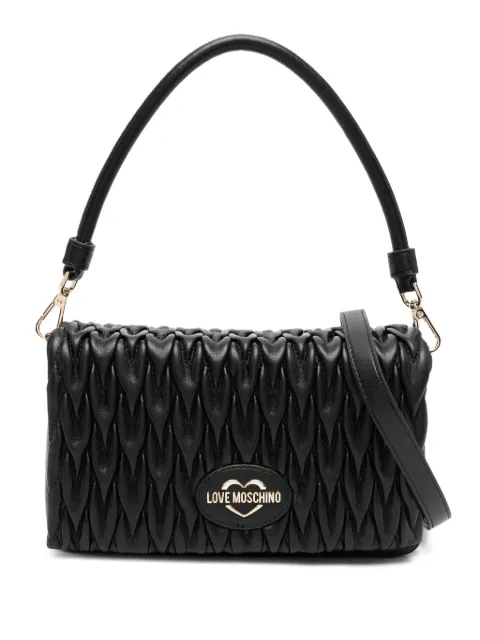 Love Moschino quilted logo-lettering shoulder bag