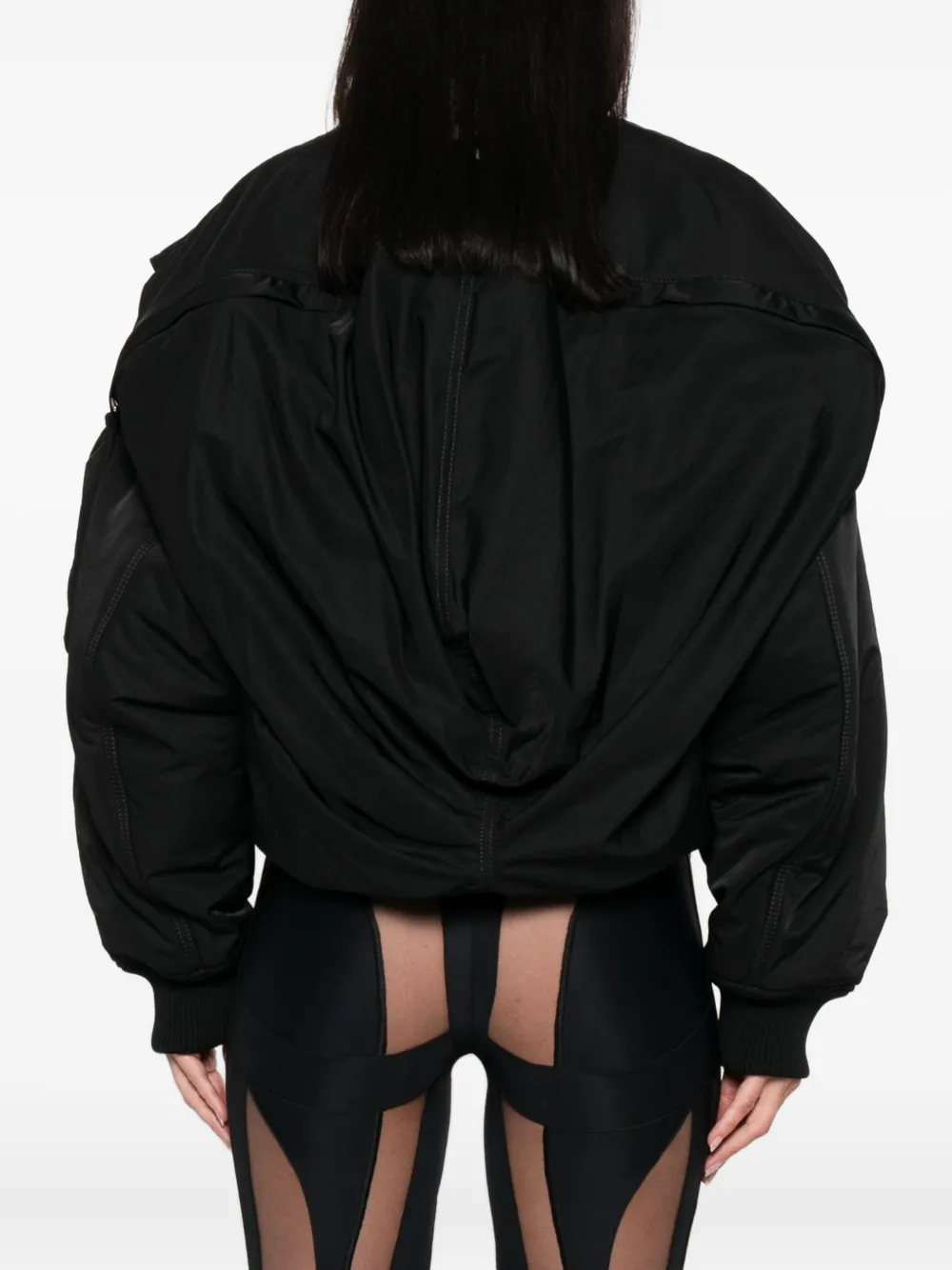 Jean Paul Gaultier zip-fastening cropped bomber jacket Zwart