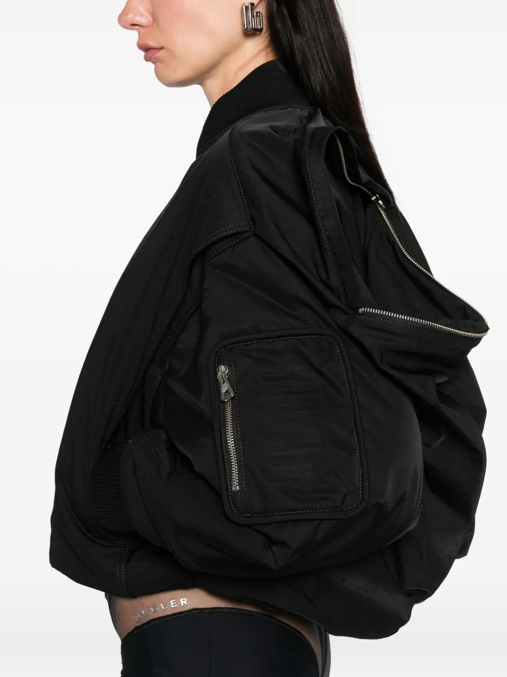 Jean Paul Gaultier zip-fastening cropped bomber jacket Zwart
