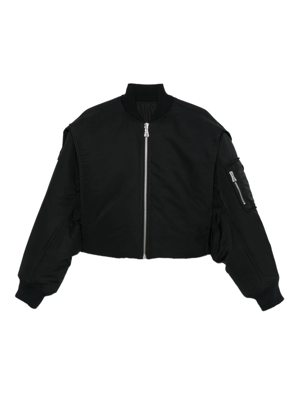 Jean Paul Gaultier zip-fastening cropped bomber jacket Zwart