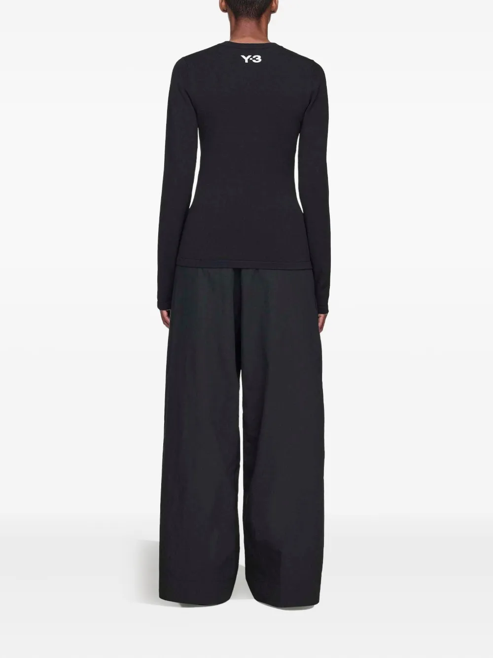 Y-3 Viscose And Recycled Polyester T-shirt In Black