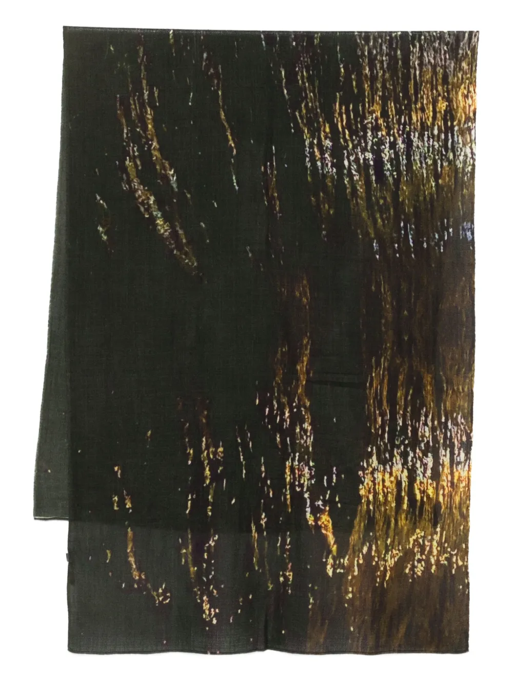 Yavi Abstract-print Wool Scarf In Brown
