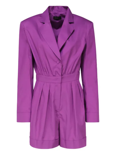 THE ANDAMANE Rina lapel-collar pleated playsuit