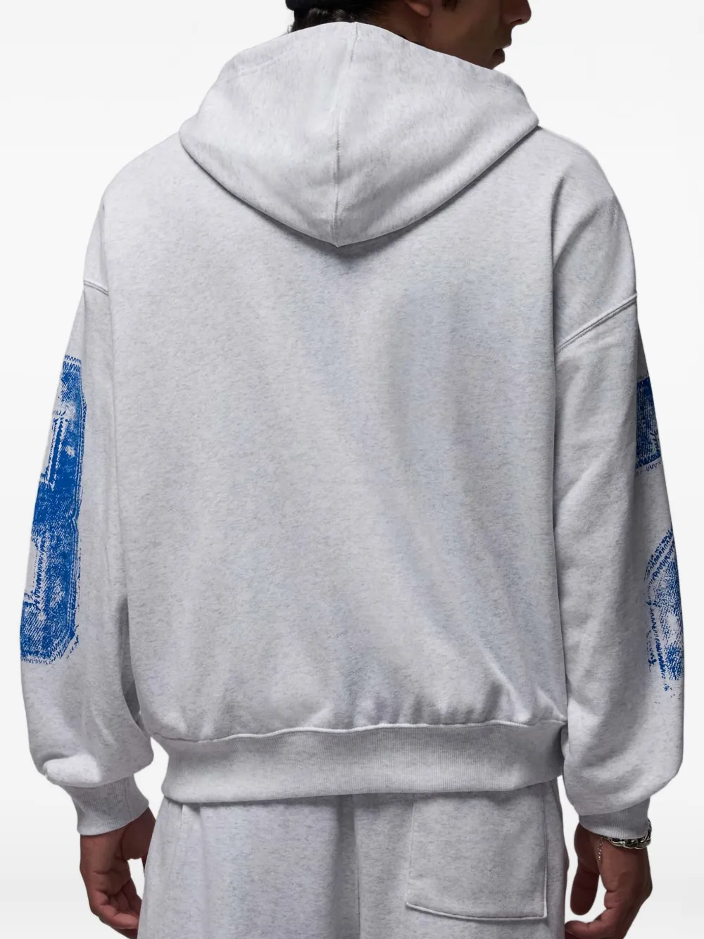 Nike Jordan Brooklyn Logo-print Hoodie In Gray