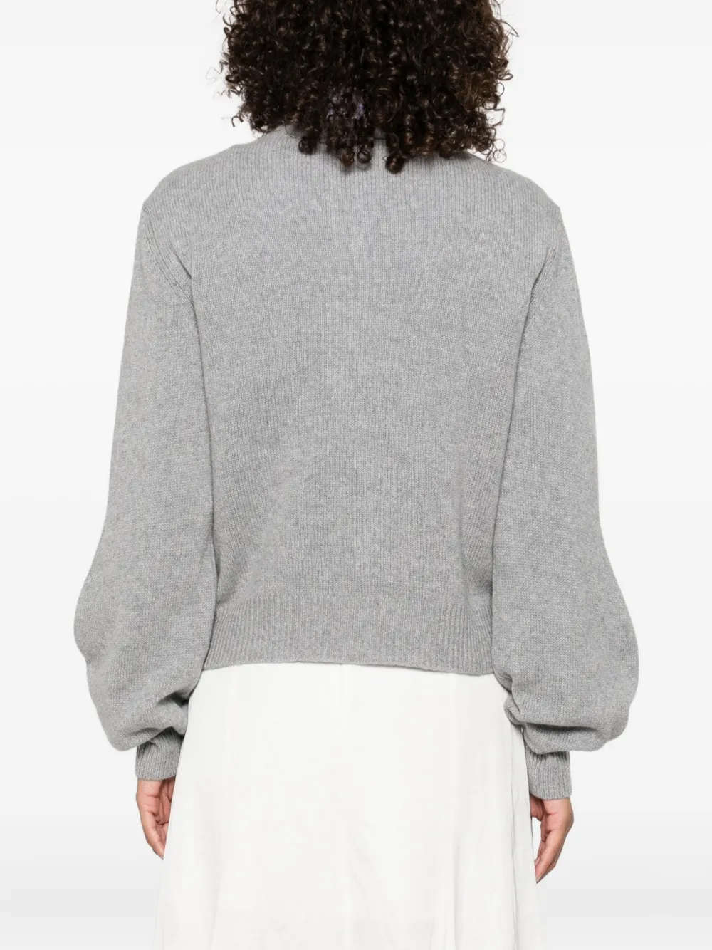 Marni button-fastening logo-patch cardigan Grijs