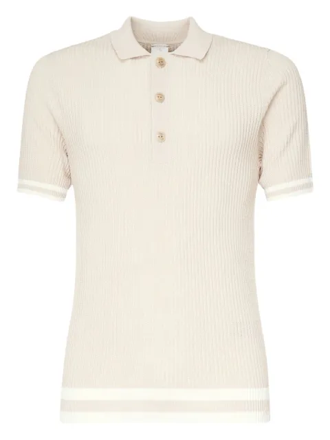 Eleventy playera tipo polo tejida de canalé
