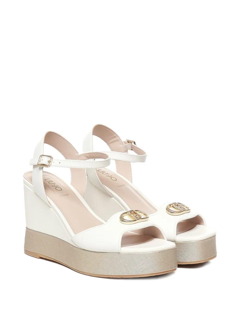 LIU JO 100mm embellished sandals White