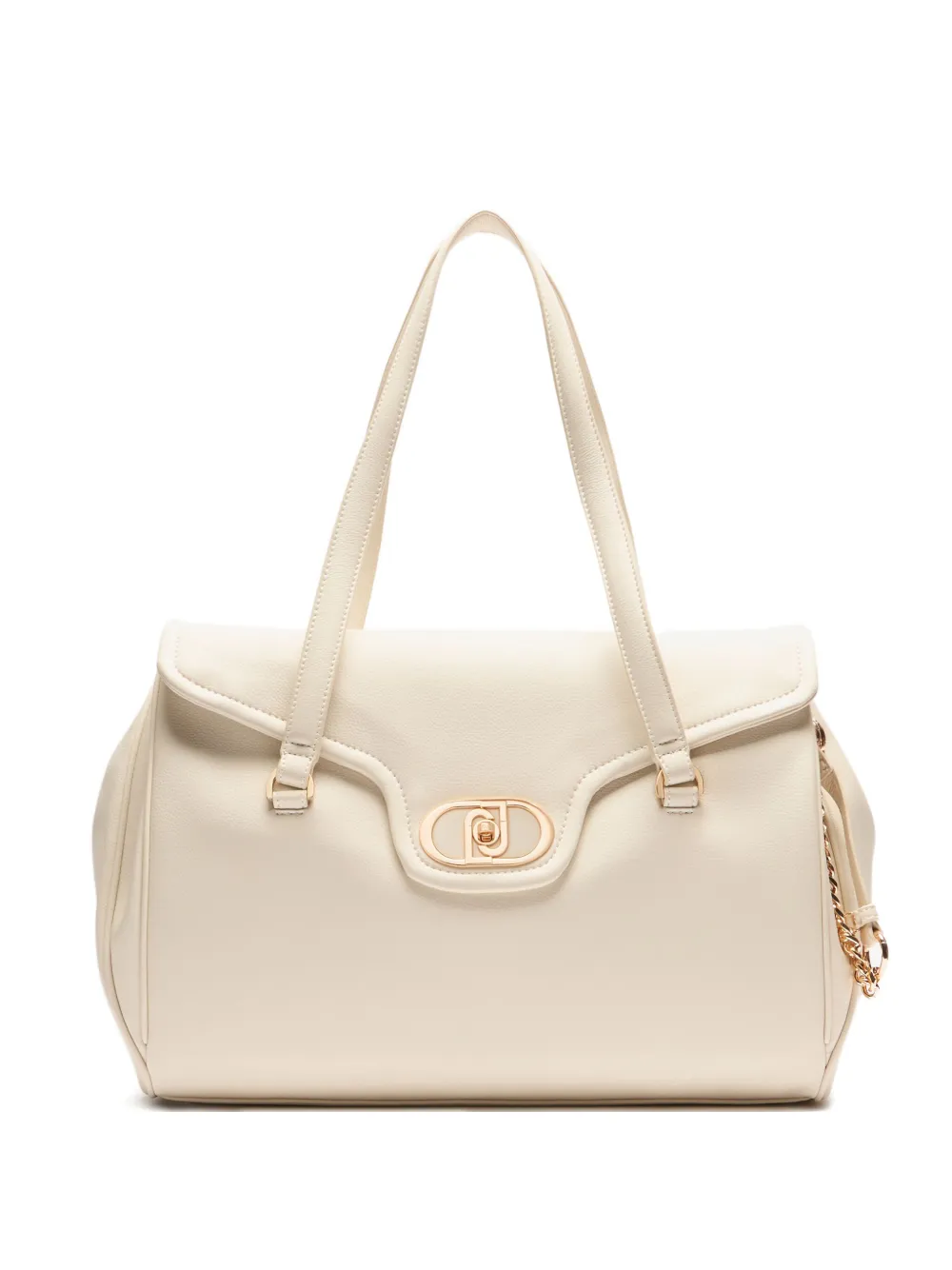 Liu •jo Clasp-detail Top-handle Shoulder Bag In Neutral