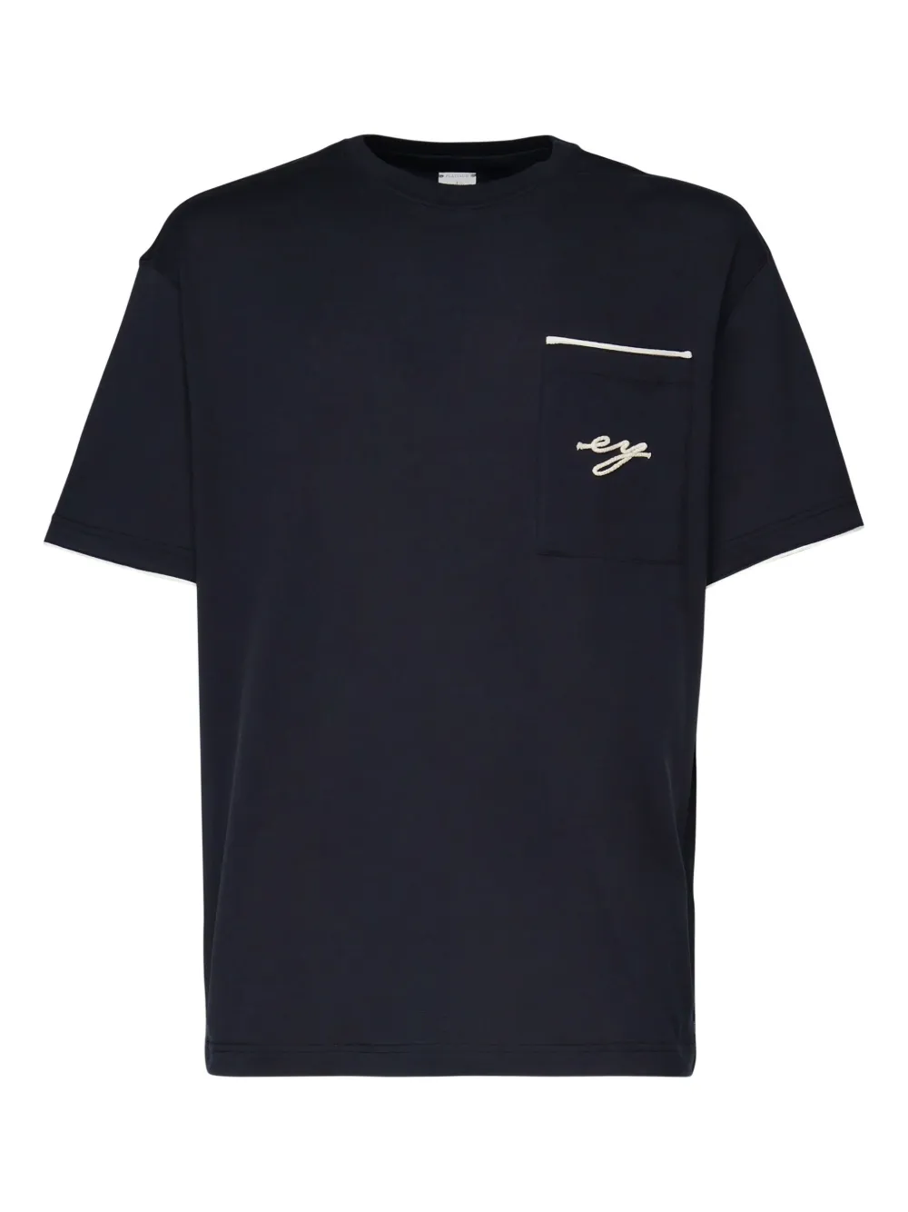Eleventy T-shirt met geborduurde zak Blauw