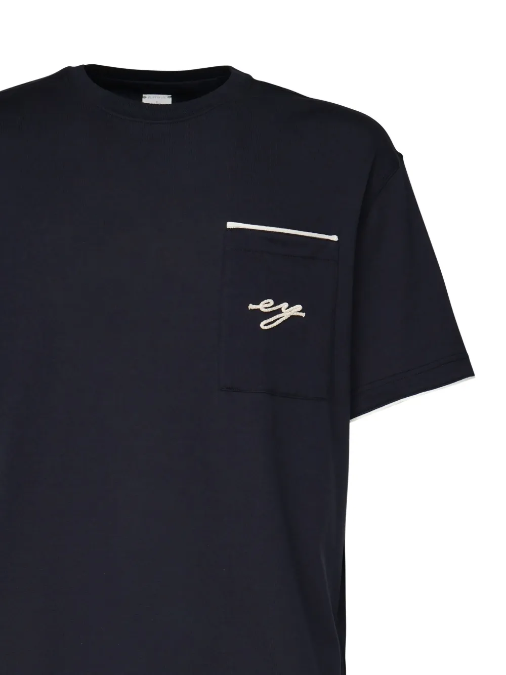 Eleventy T-shirt met geborduurde zak Blauw