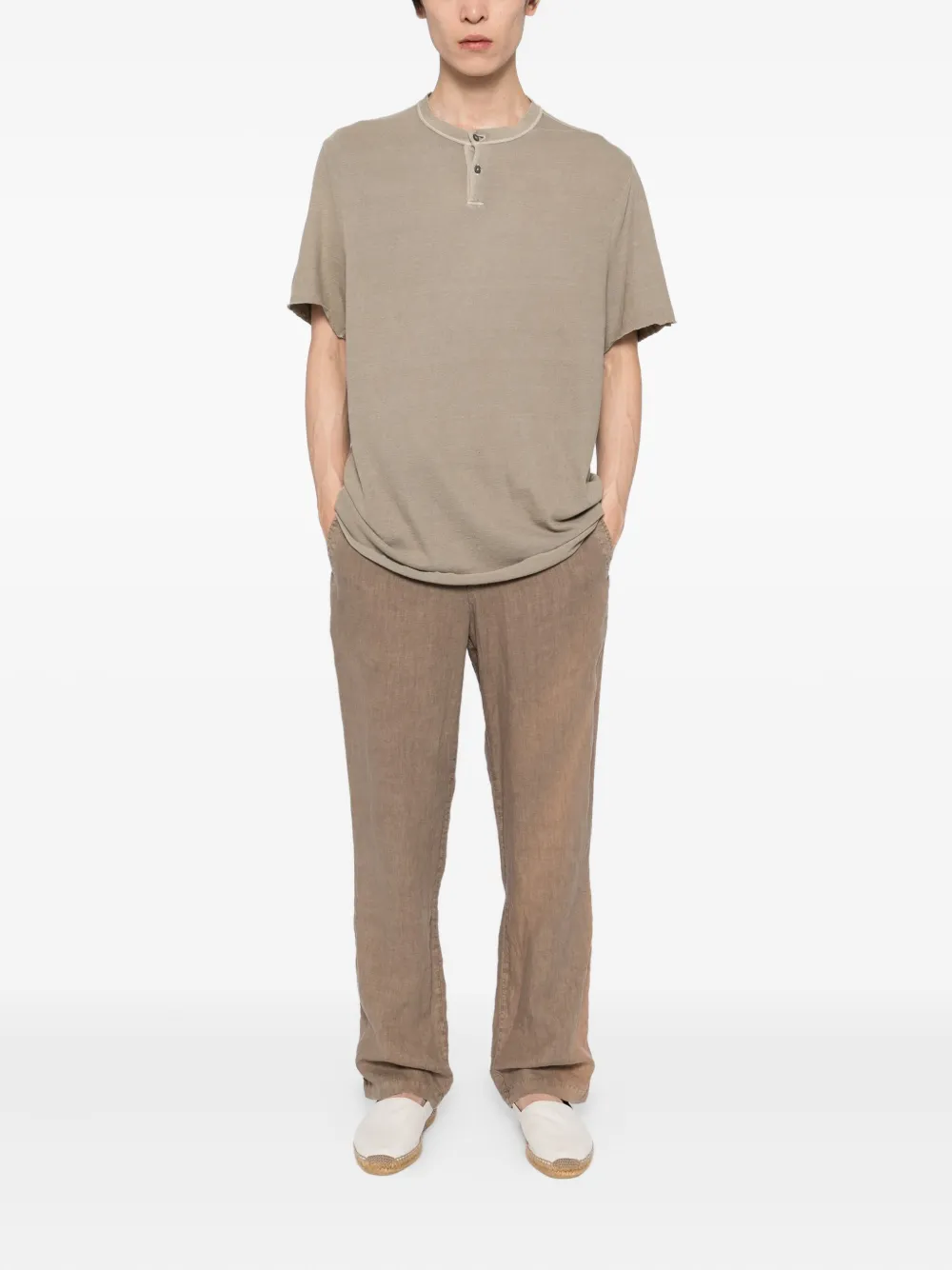 James Perse T-shirt met ronde hals Beige