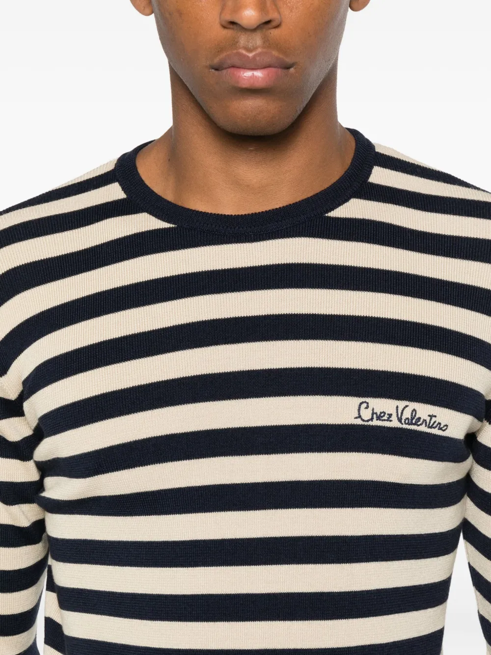 Valentino Garavani striped long-sleeve sweater Beige
