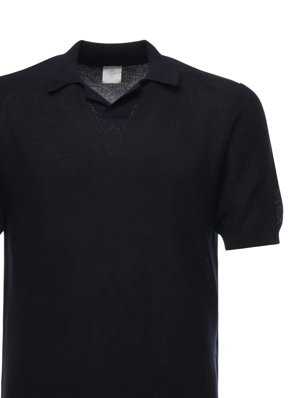Eleventy Poloshirt met geribbelde manchetten Blauw