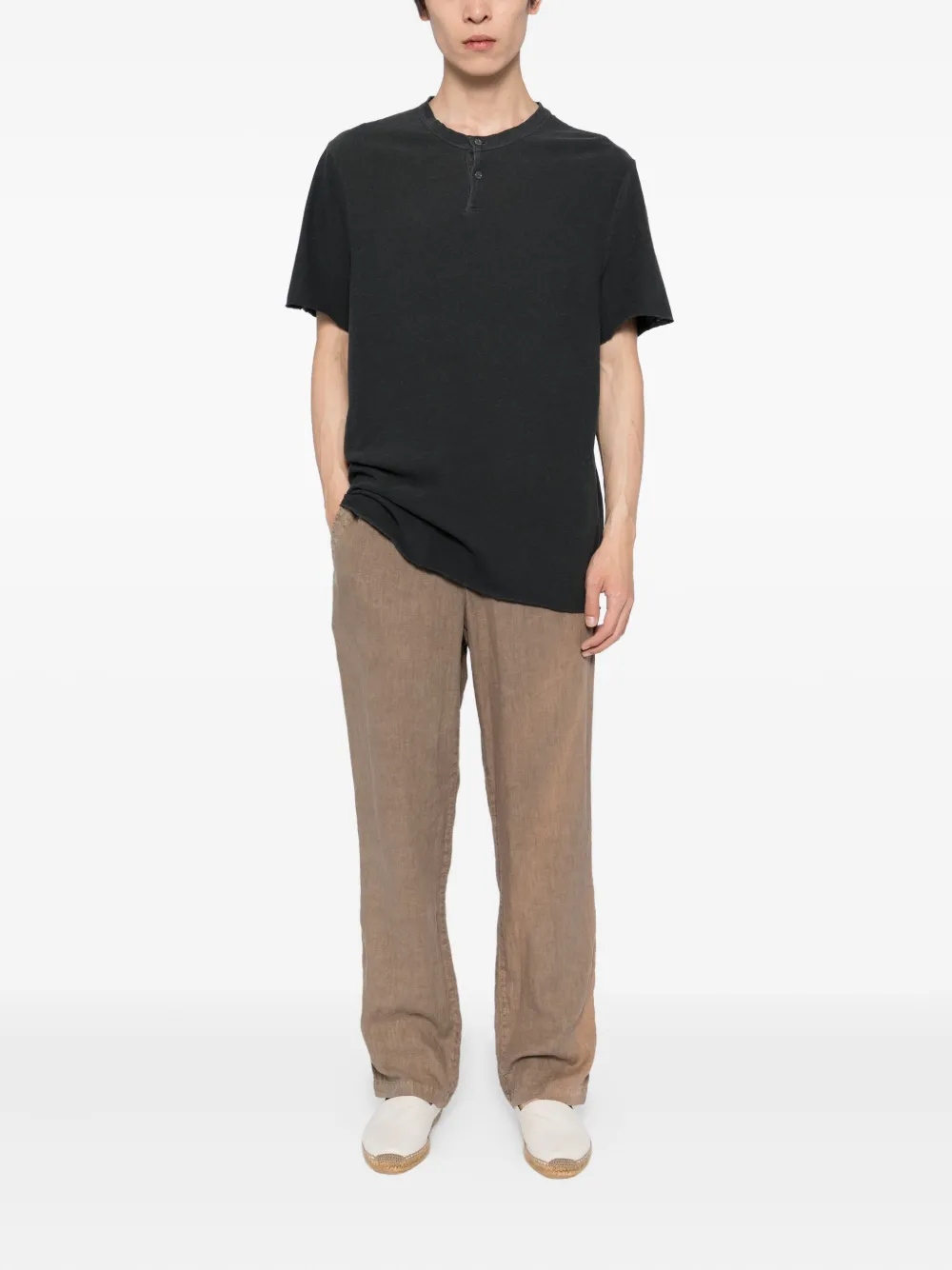 James Perse T-shirt met ronde hals Grijs
