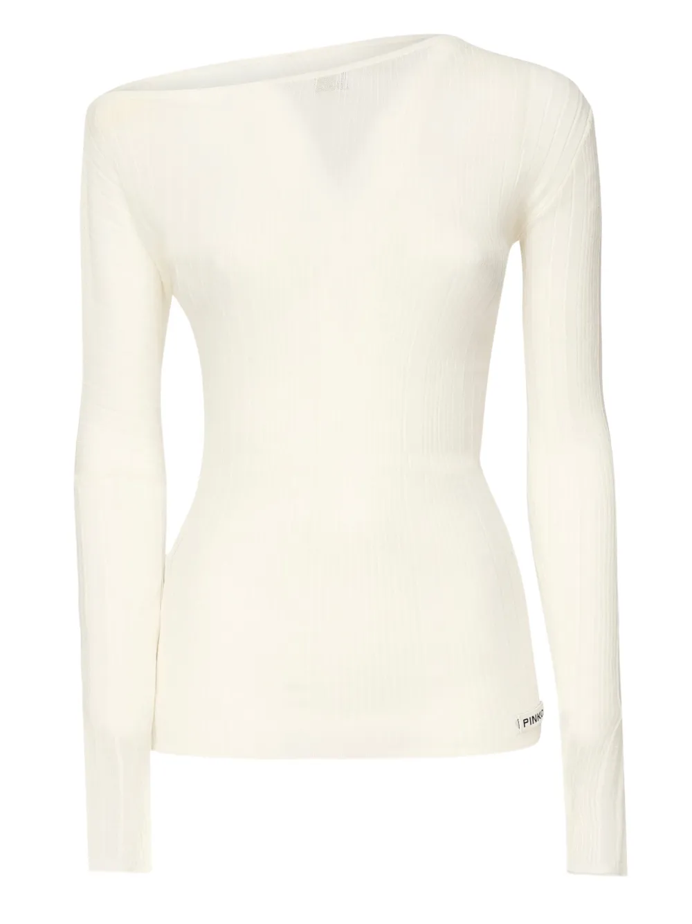 PINKO off-shoulder ribbed sweater Wit