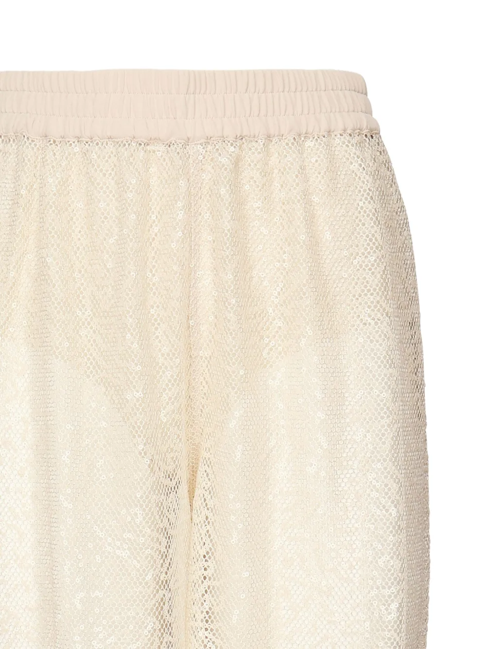 PINKO Mesh broek met pailletten Beige