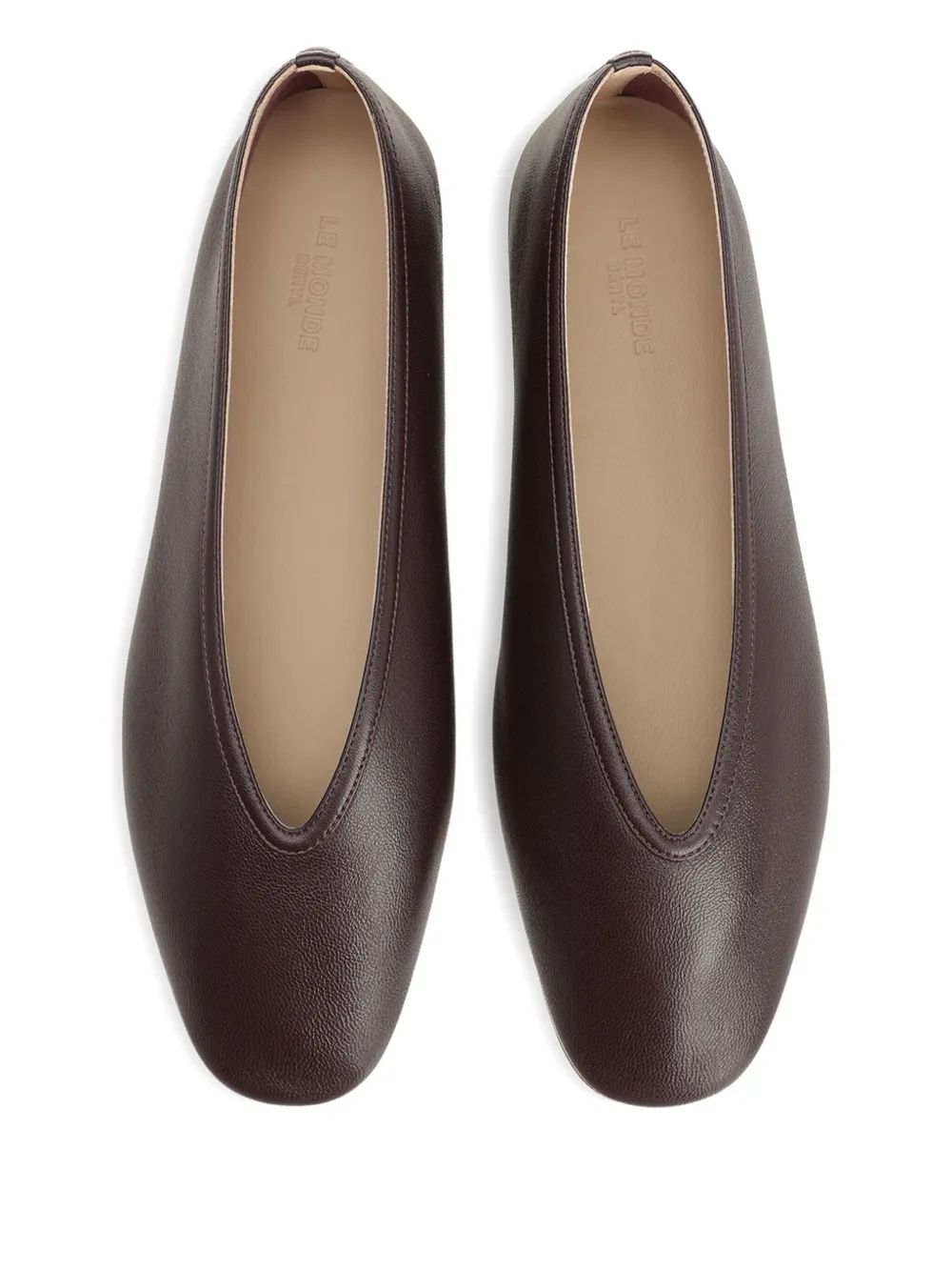 Le Monde Beryl leather ballet flats Brown