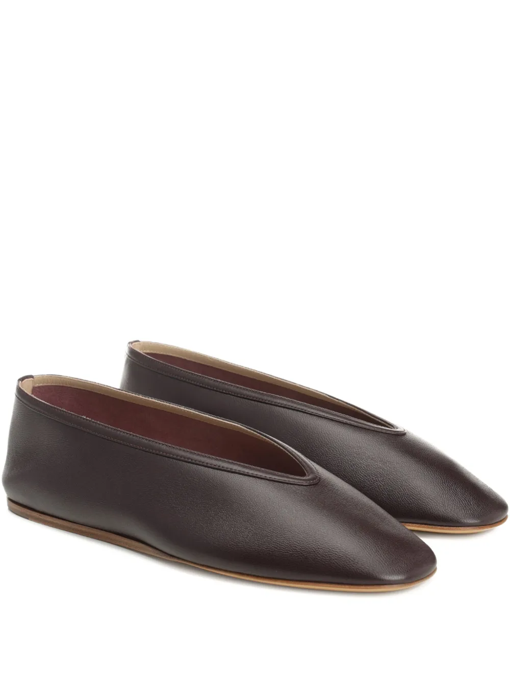 Le Monde Beryl leather ballet flats Brown