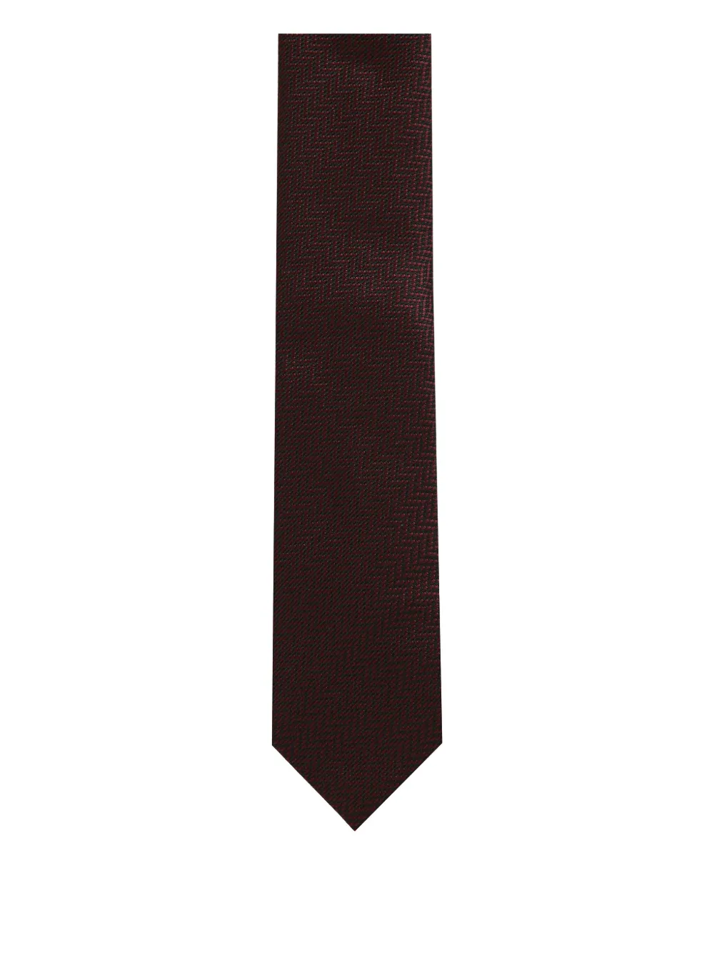 Tom Ford Herringbone-pattern Tie In Brown