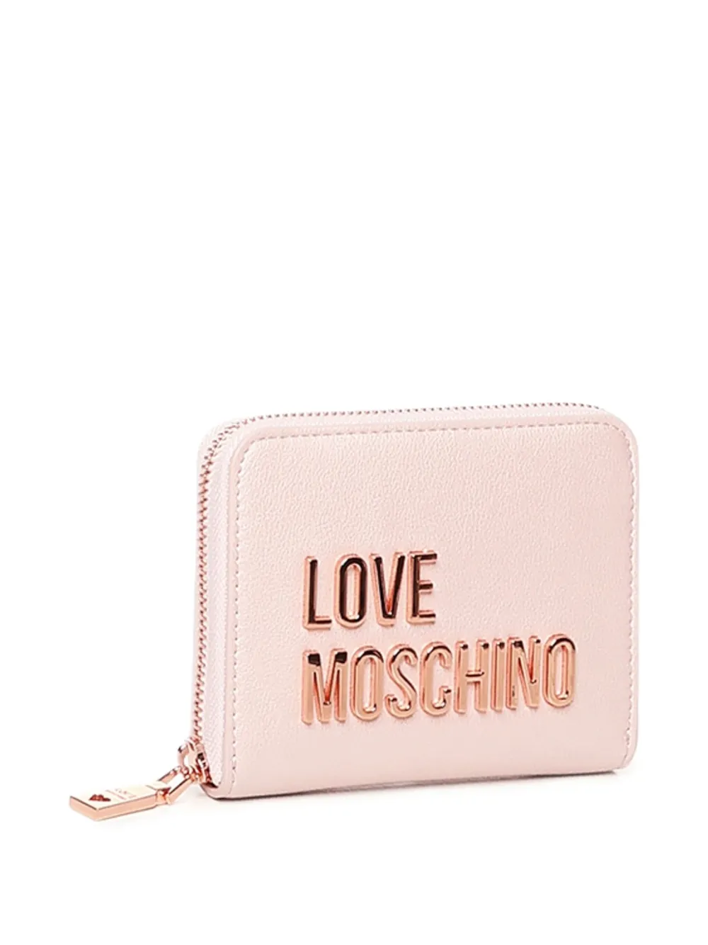 Love Moschino logo-plaque zip-fastening purse Roze