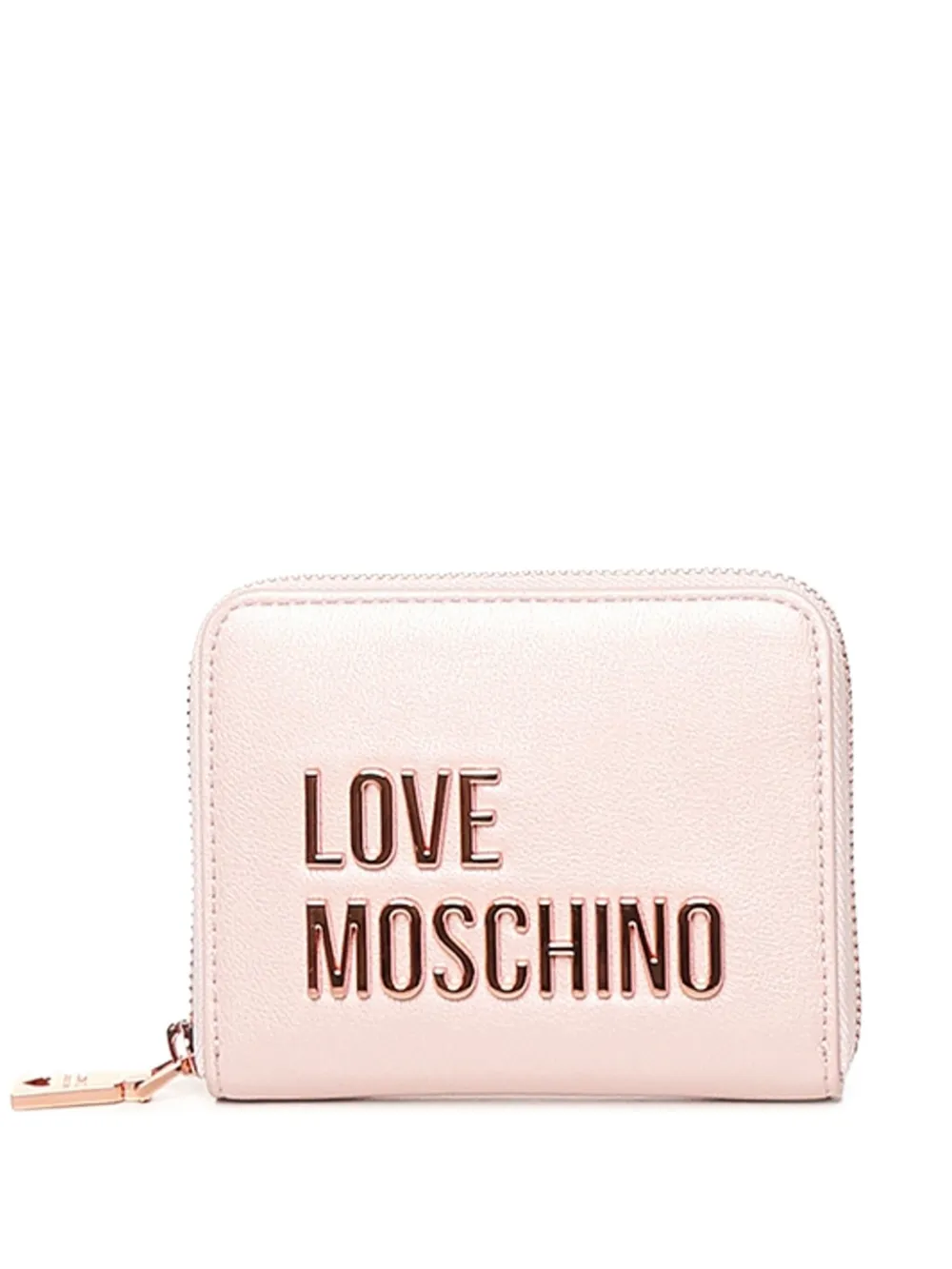 Love Moschino logo-plaque zip-fastening purse Roze