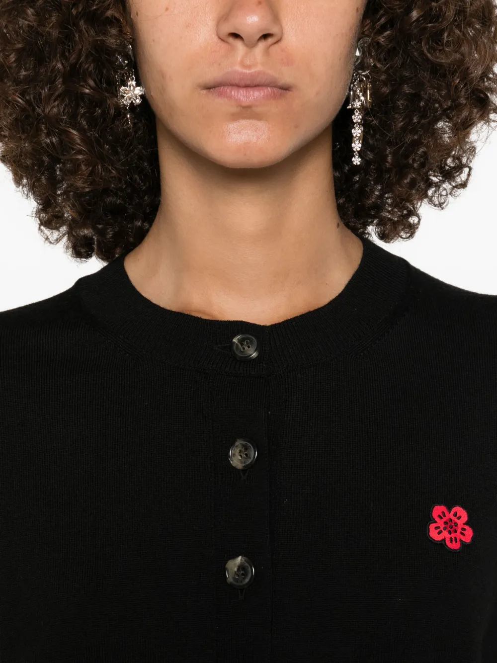 Kenzo Boke Flower buttoned cardigan Zwart