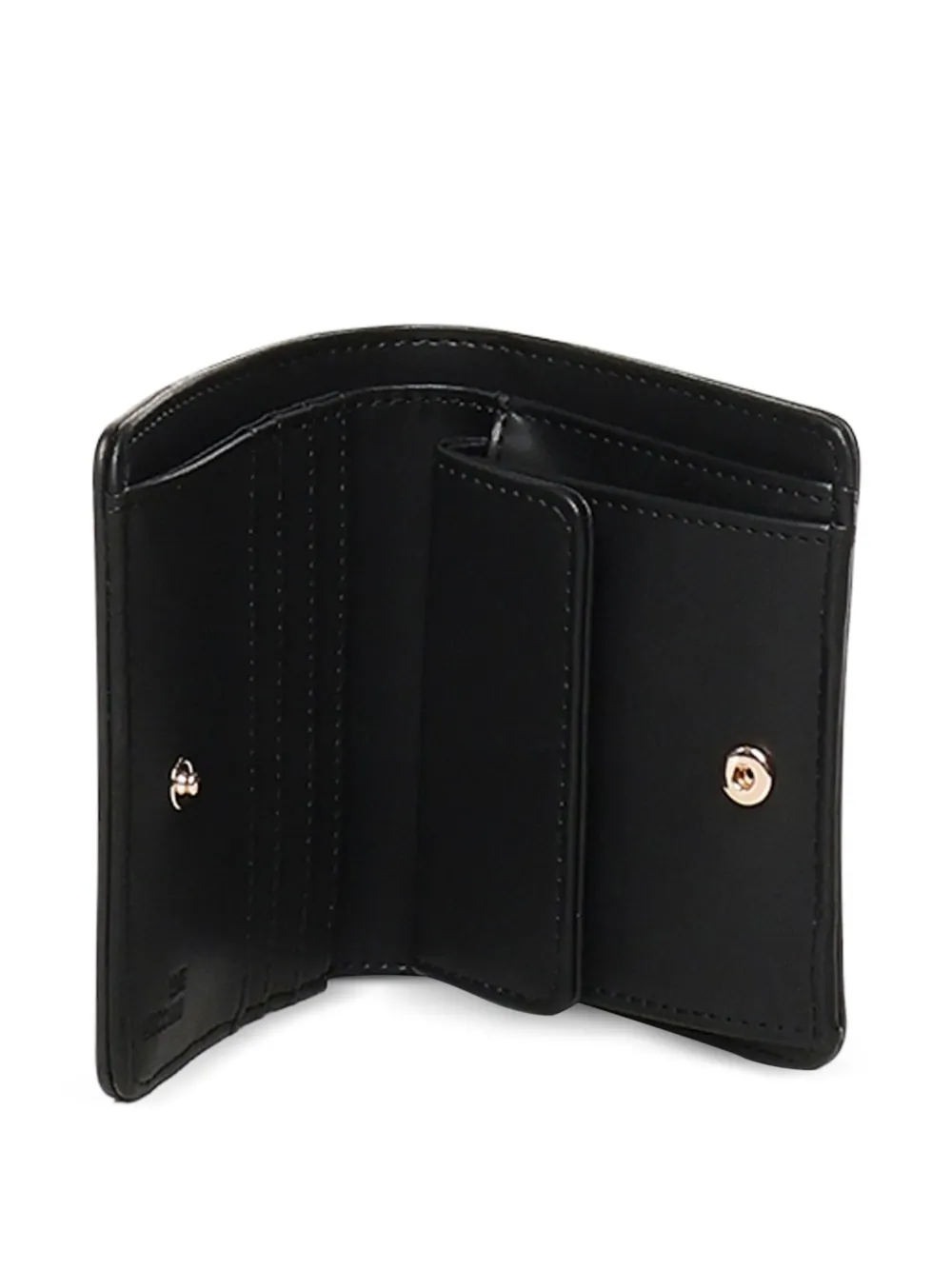 Love Moschino Portemonnee met logoplakkaat en studs Zwart