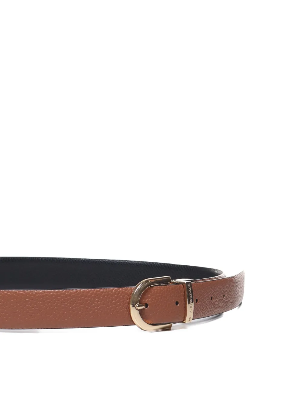 Emporio Armani Leren riem Bruin