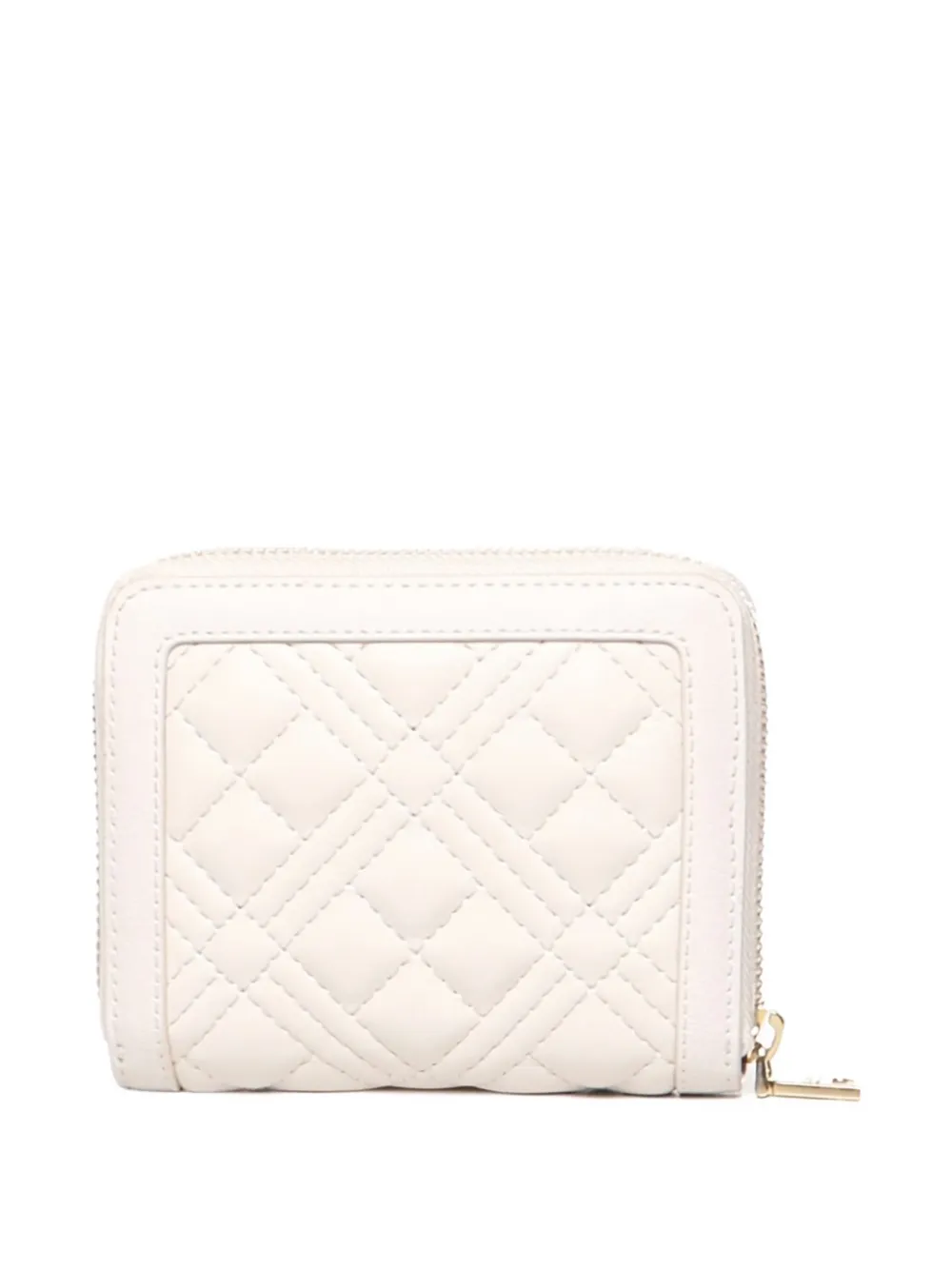 Love Moschino quilted padded zip wallet Wit