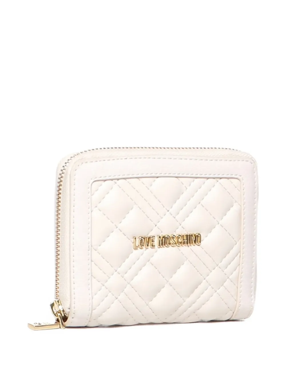 Love Moschino quilted padded zip wallet Wit
