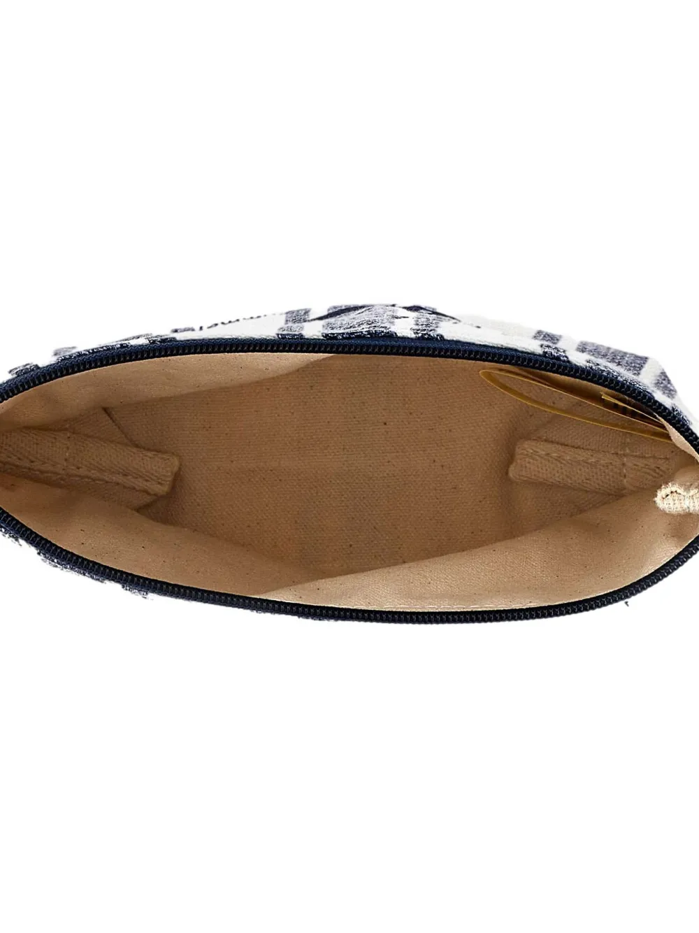 MC2 Saint Barth Gestreepte clutch met rits Blauw