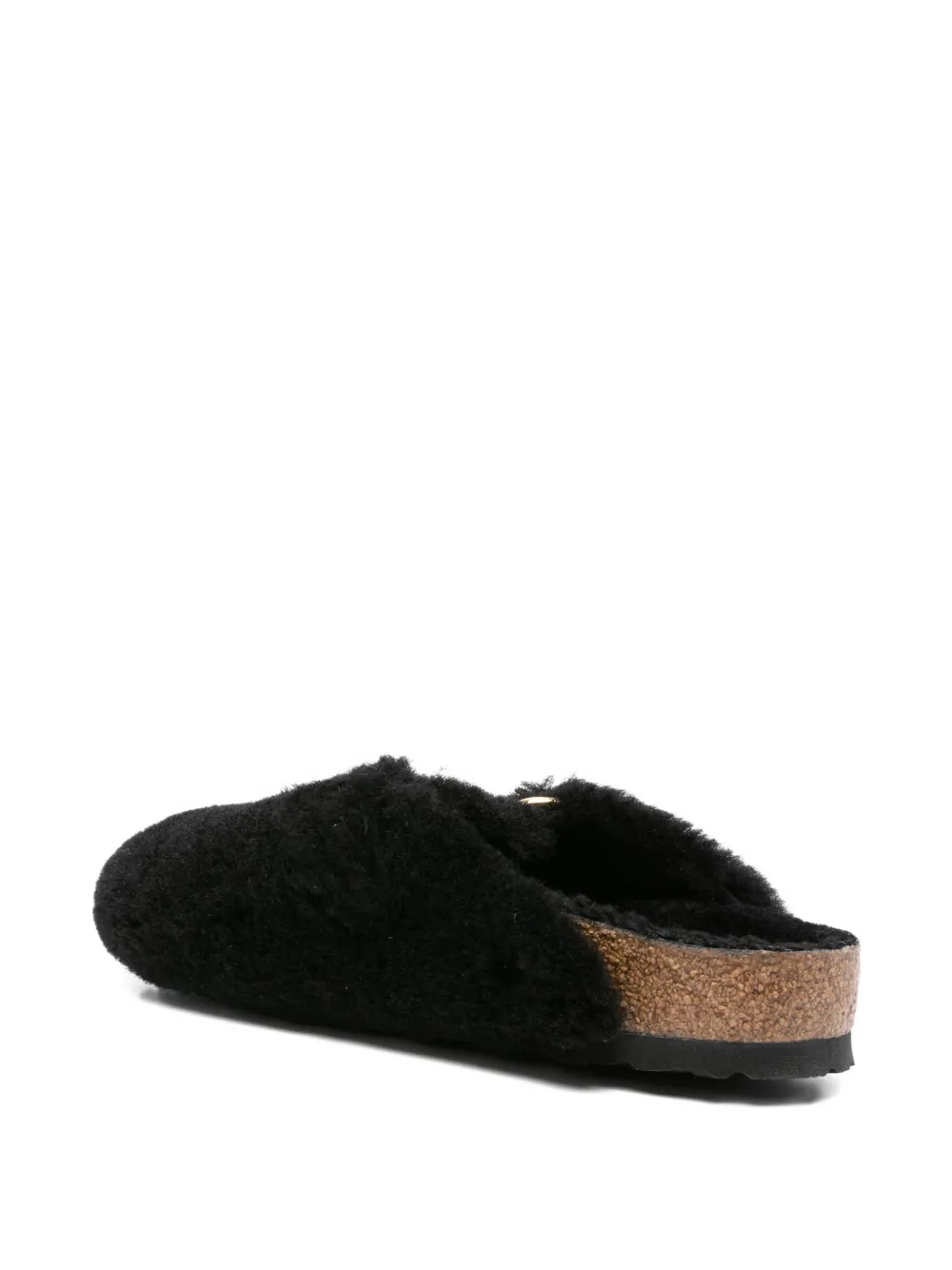 Birkenstock Boston shearling buckle mules Black