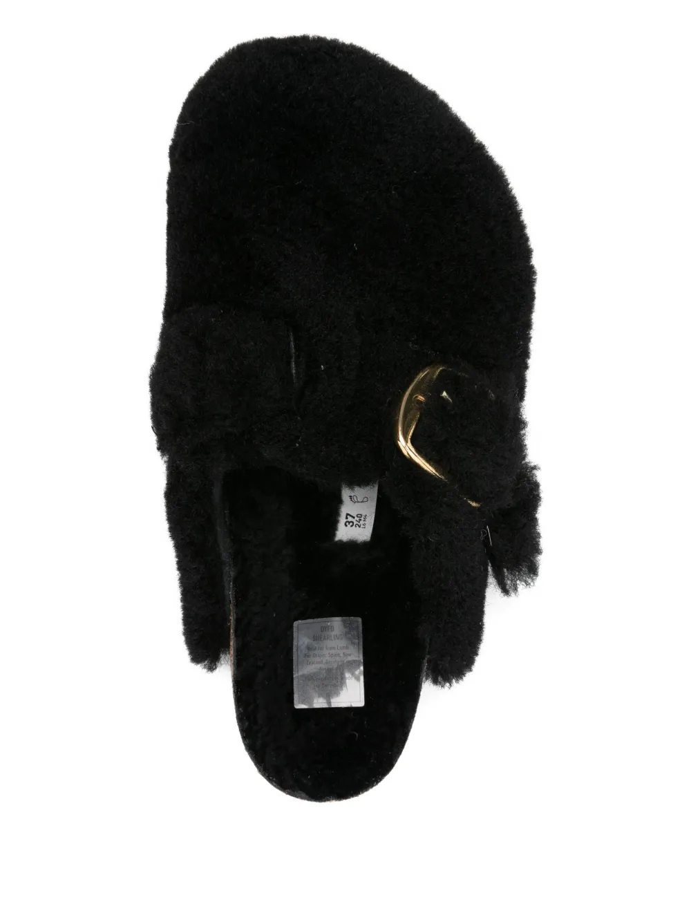 Birkenstock Boston shearling buckle mules Black