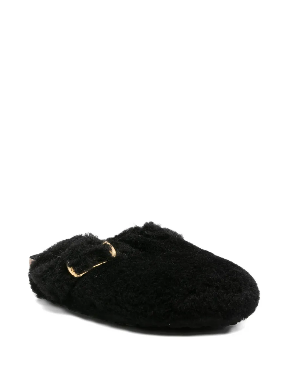 Birkenstock Boston shearling buckle mules Black