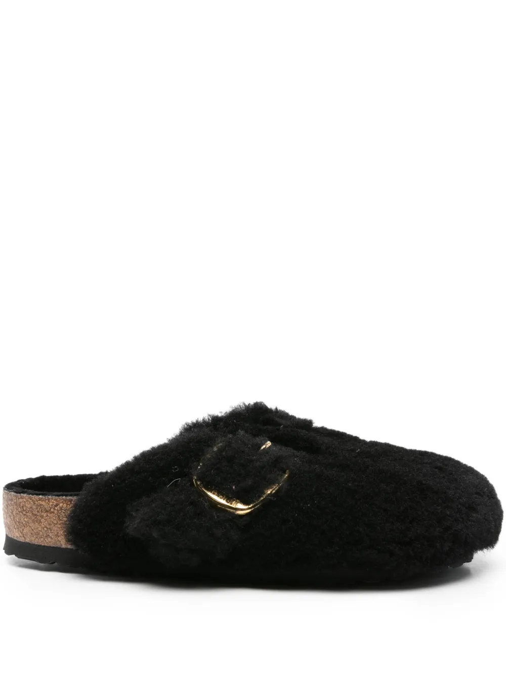 Birkenstock Boston shearling buckle mules Black