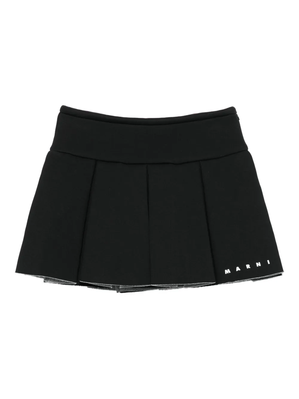 Marni Kids Plooirok met logo Zwart