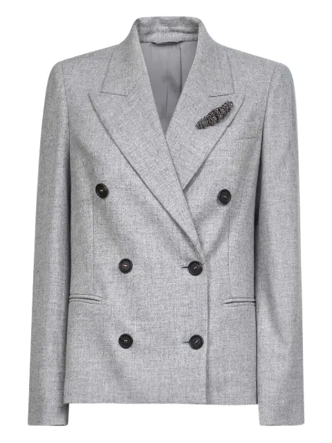Brunello Cucinelli peak-lapel brooch blazer