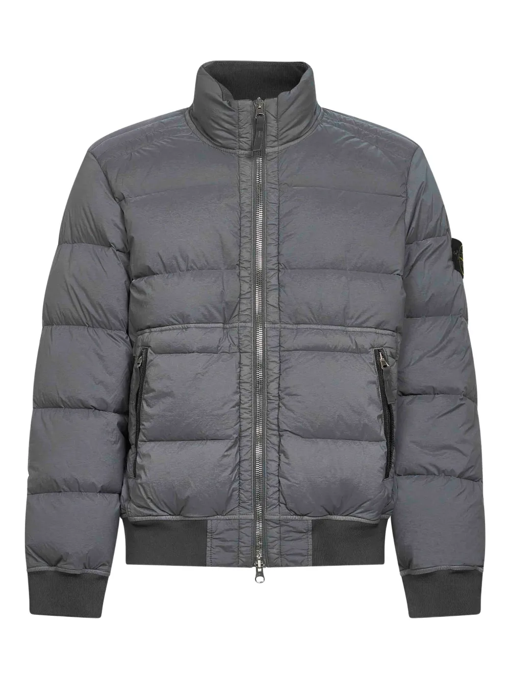 Stone Island Gewatteerd jack met opstaande kraag Grijs