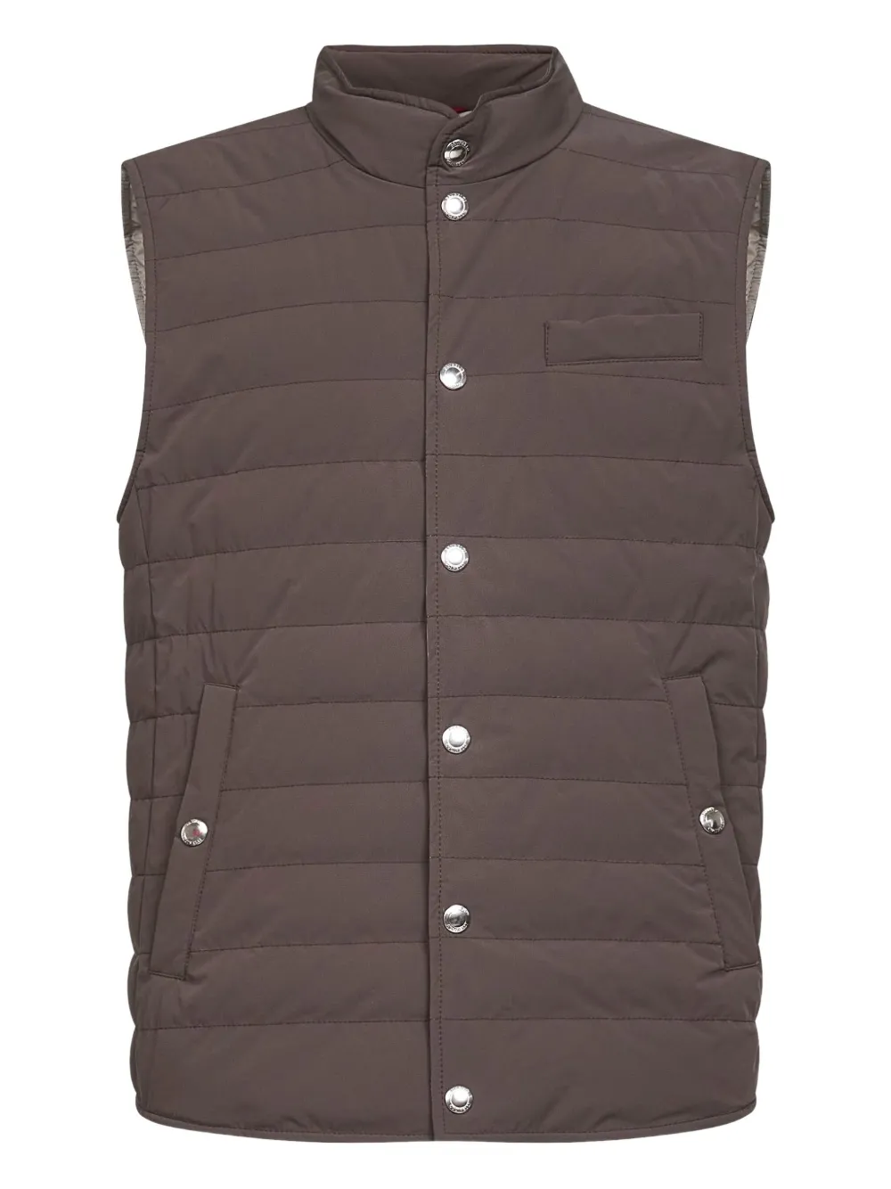 Brunello Cucinelli Bodywarmer met drukknoop Bruin