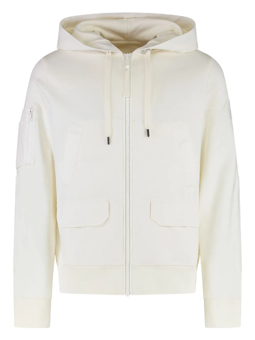 Canada Goose Hoodie met rits en zakken Wit