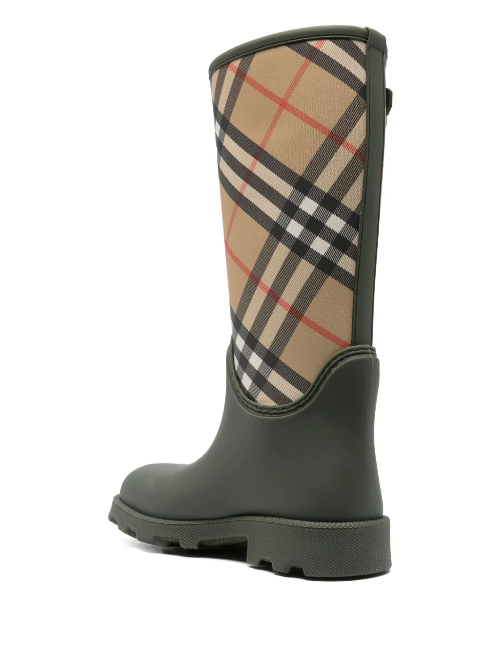 Burberry Geruite regenlaarzen Groen