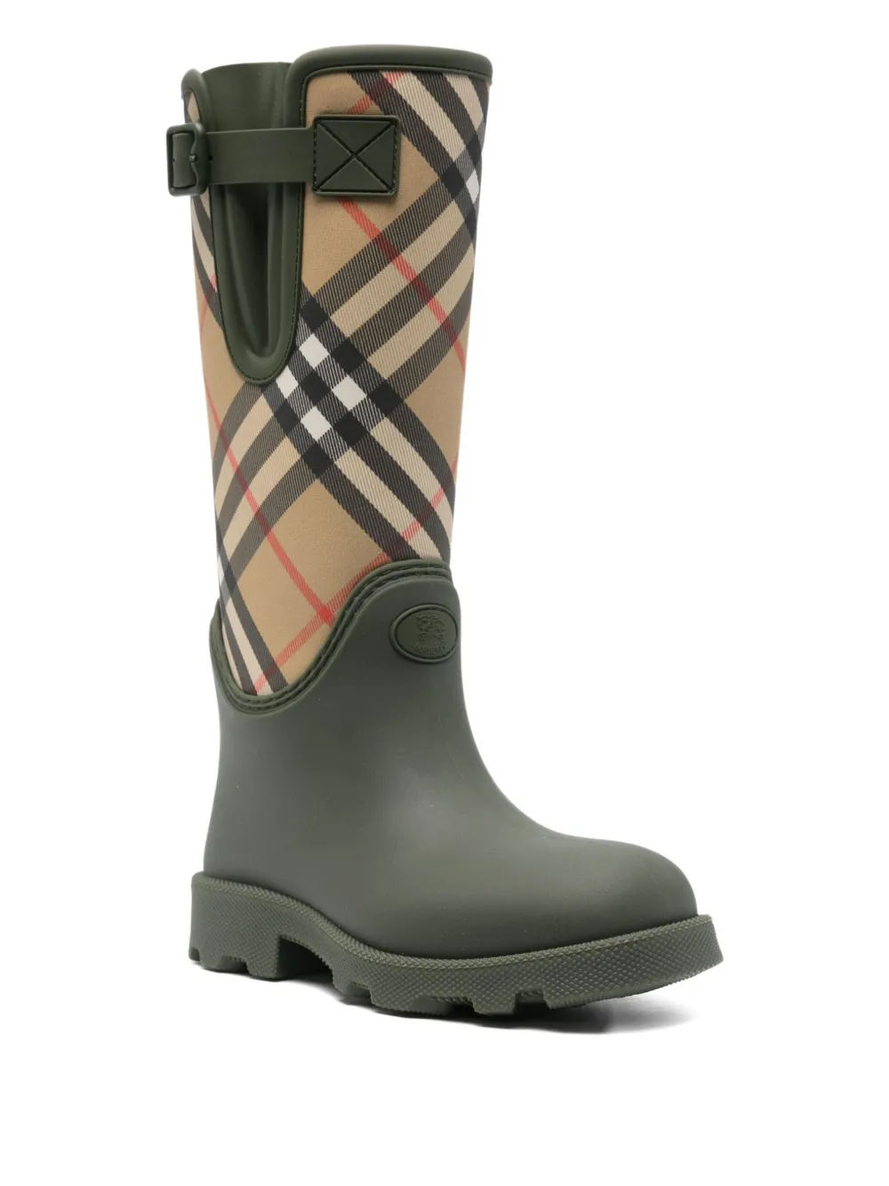 Burberry Geruite regenlaarzen Groen