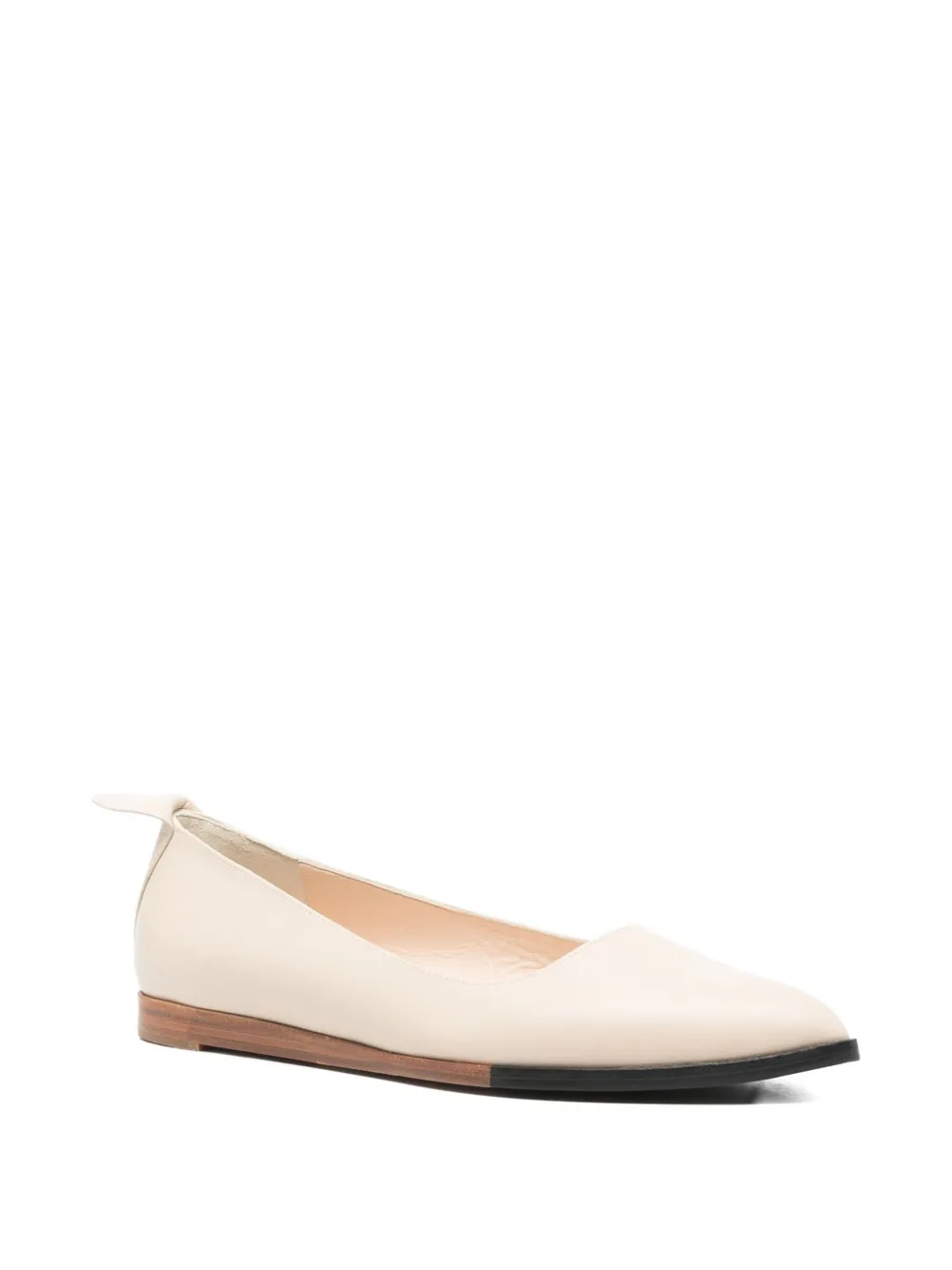 Megumi Ochi Leren ballerina's met puntige neus - Beige